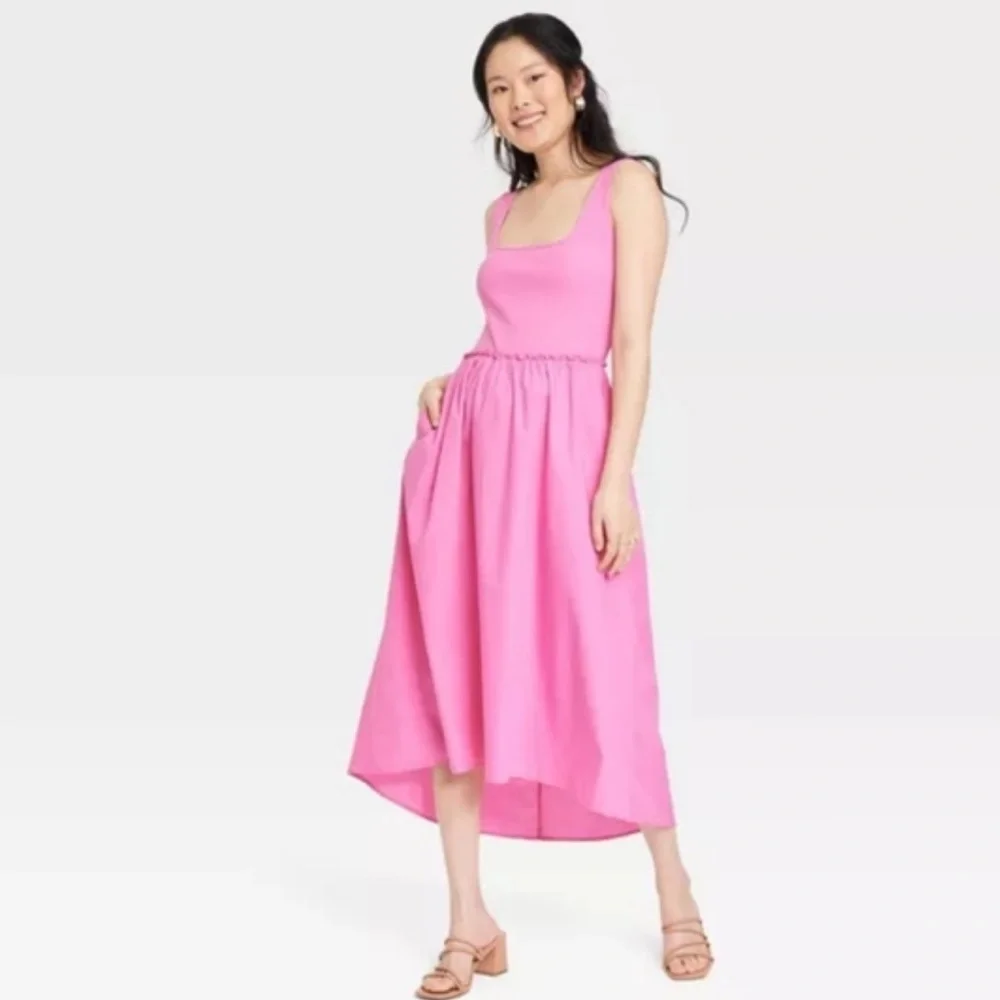 New with tags A New Day Pink midi dress so cute size XXL - Picture 1 of 5